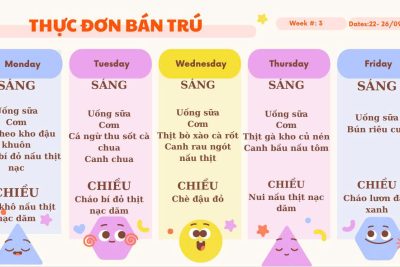 🍎🥦 Thực đơn tháng 9 tại Mầm non Ea Hđing 🥕🍚
