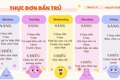 Thực đơn bán trú tháng 10/2025